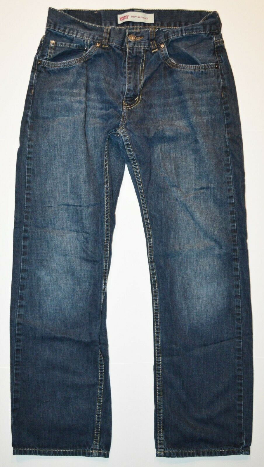 Levi's 505 Regular Fit Boys Jeans Size 16 Reg 28 X 28 Blue Denim Dark Wash Euc