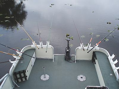 Katydid Triple Bay Box "spider" Fishing Rod Holder For Pontoon & Boat Railings