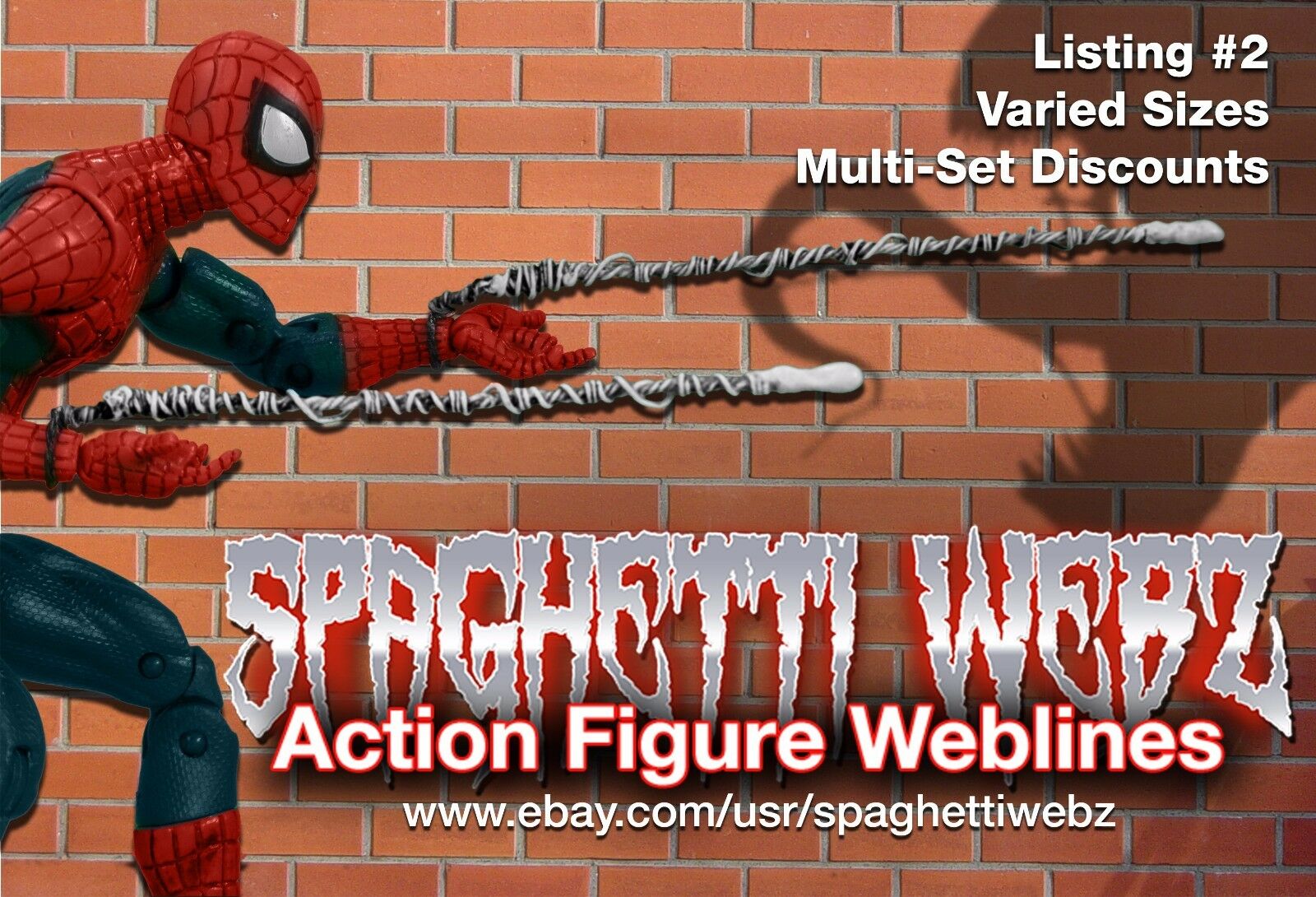 Mcfarlane Style "spaghetti Webz" For Marvel Legends Spider-man Webbing (pair)