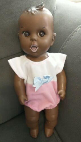 Vintage Gerber Baby African American Black Doll Flirty Eyes Novelty 11” J