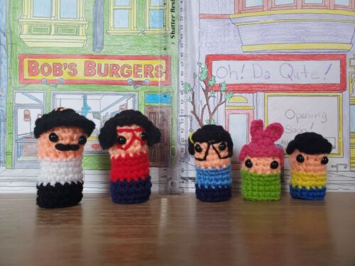 Bob's Burgers Handmade Crochet Amigurumi-bob, Linda,tina,louise,gene